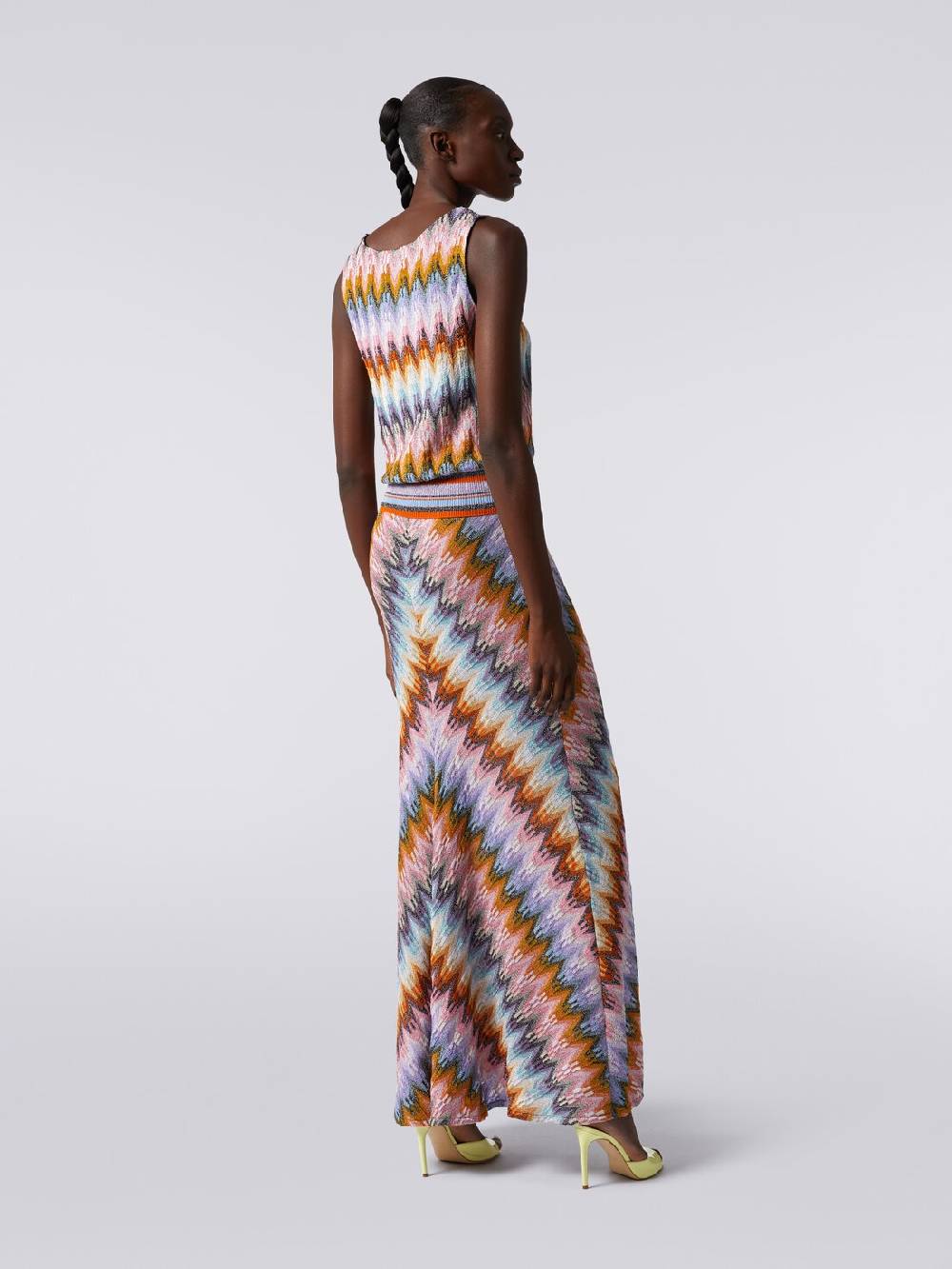 M Missoni Top senza maniche in viscosa zig zag con lurex Italy