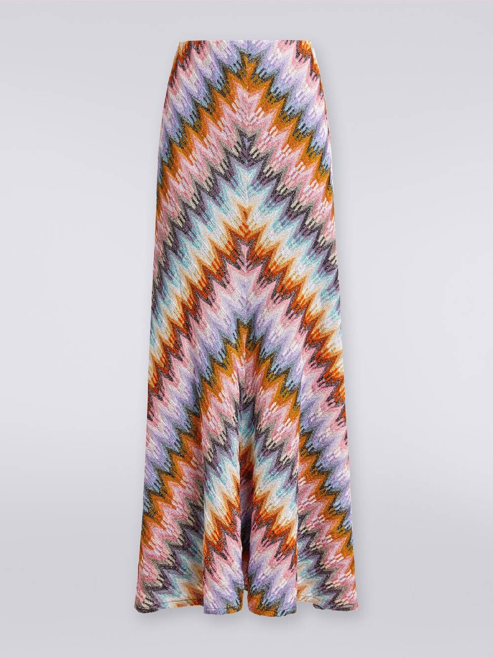M Missoni Gonna lunga svasata in viscosa zig zag con lurex Italia