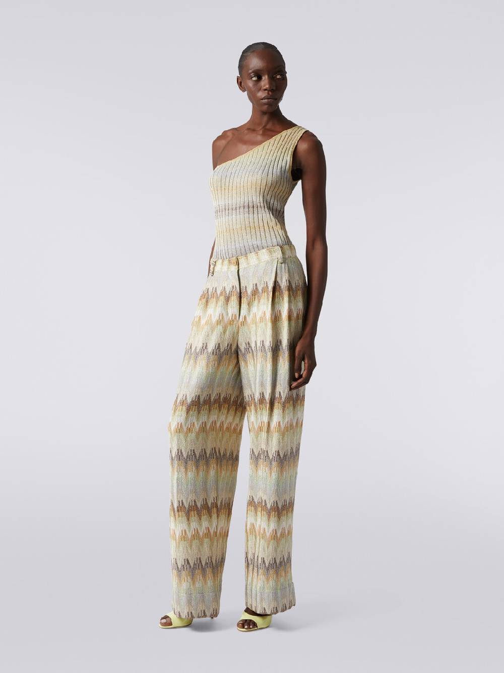 M Missoni Pantaloni classici in viscosa zig zag con lurex In Linea
