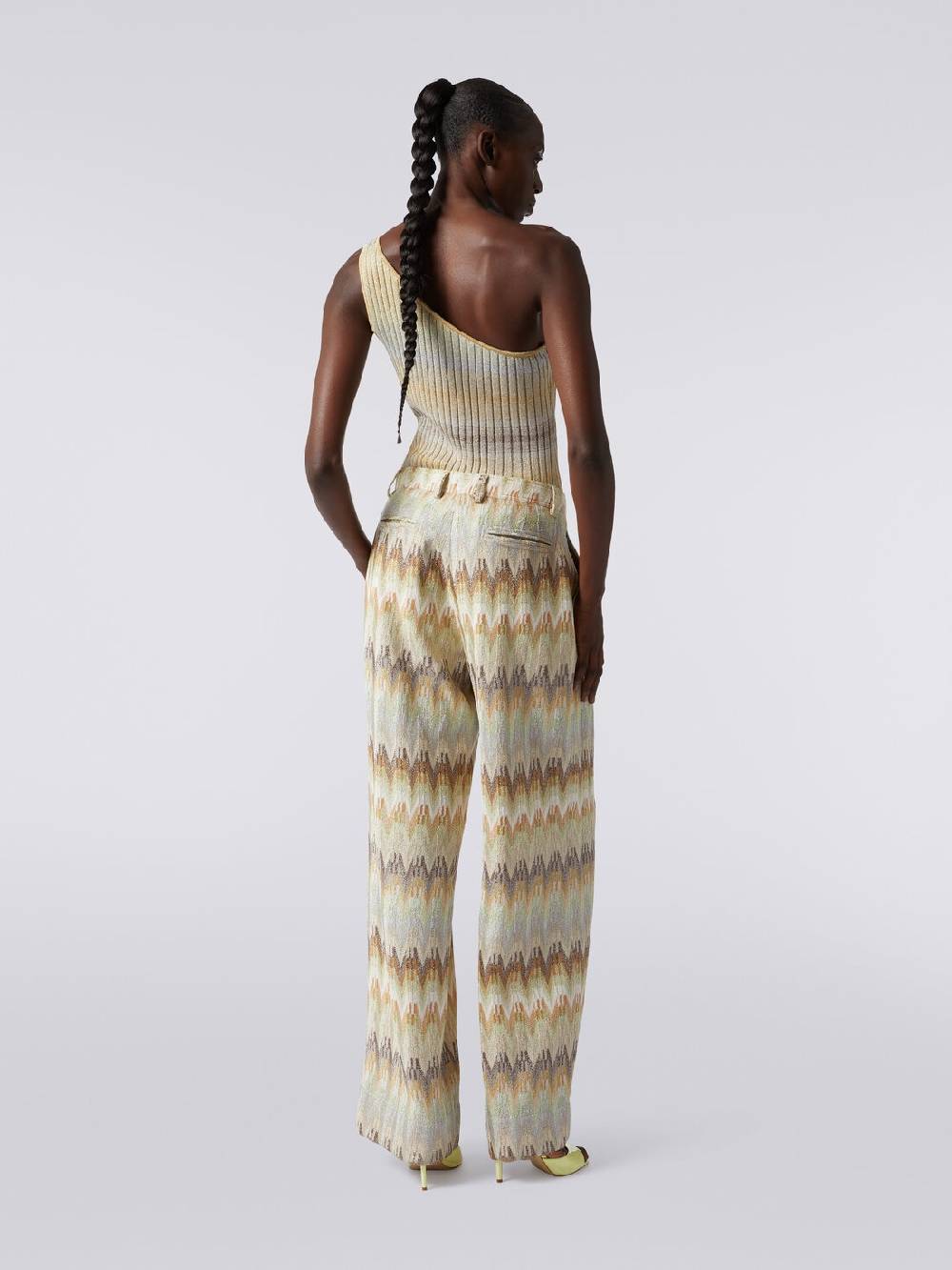 M Missoni Pantaloni classici in viscosa zig zag con lurex In Linea