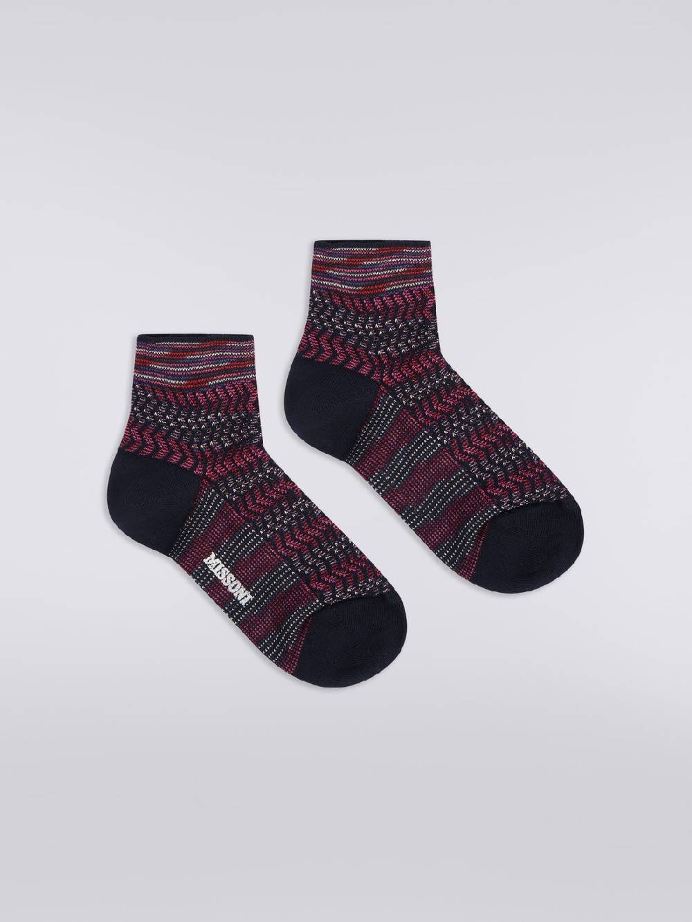 M Missoni Calze corte in cotone e nylon con multi-lavorazione Vendita