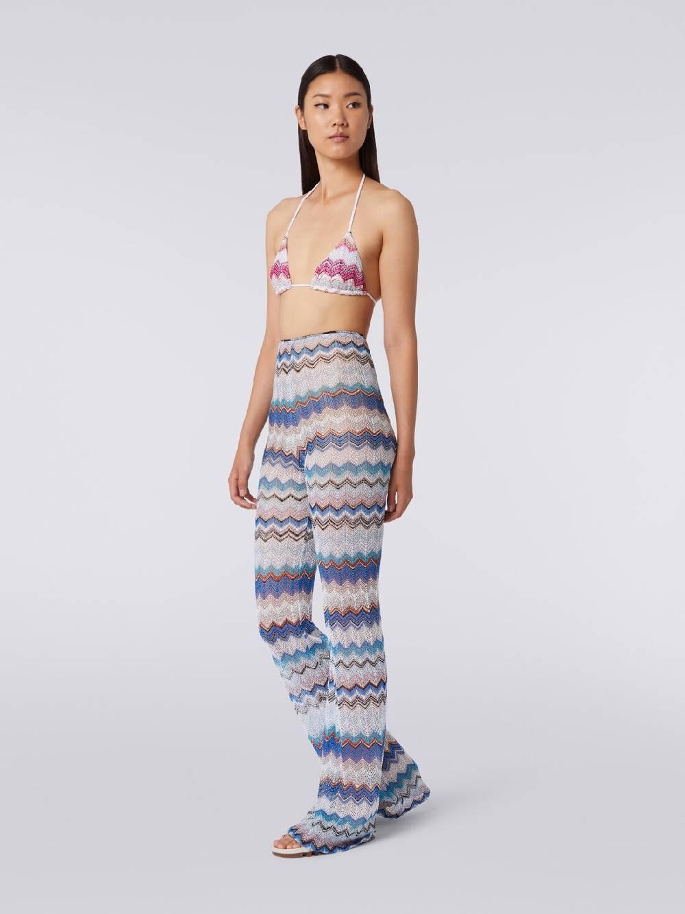 M Missoni Pantaloni copricostume in crochet zig zag con lurex Qualità Garantita