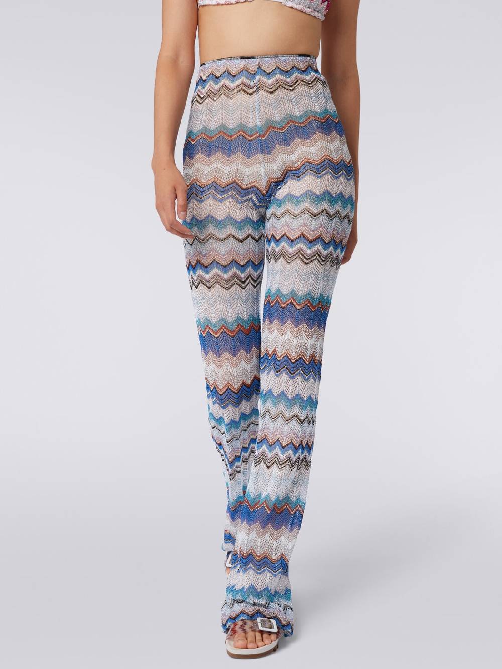 M Missoni Pantaloni copricostume in crochet zig zag con lurex Qualità Garantita