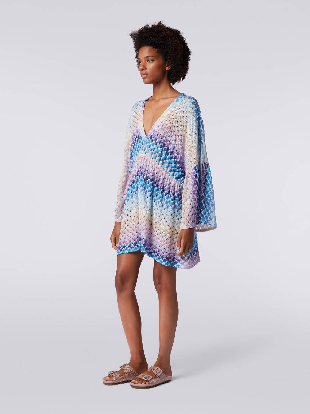 M Missoni Caftano copricostume corto effetto pizzo con lurex Promozione Limitata