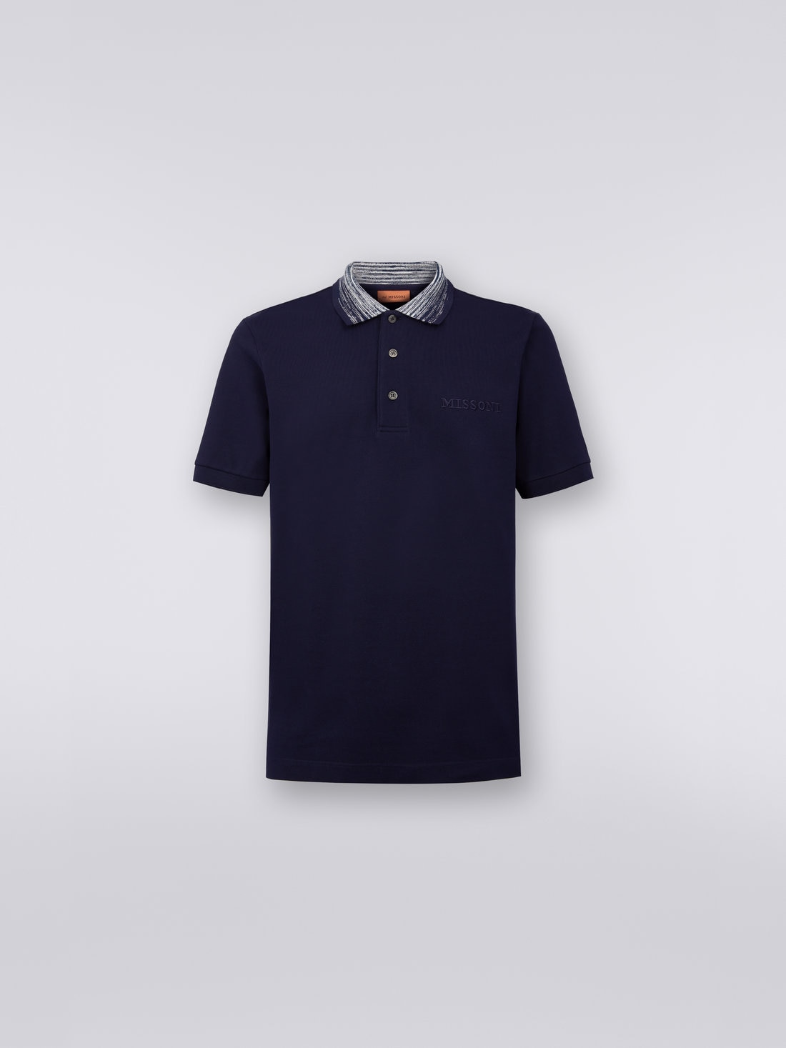 M Missoni Polo in cotone con colletto fiammato e scritta logo Fino Al -60%