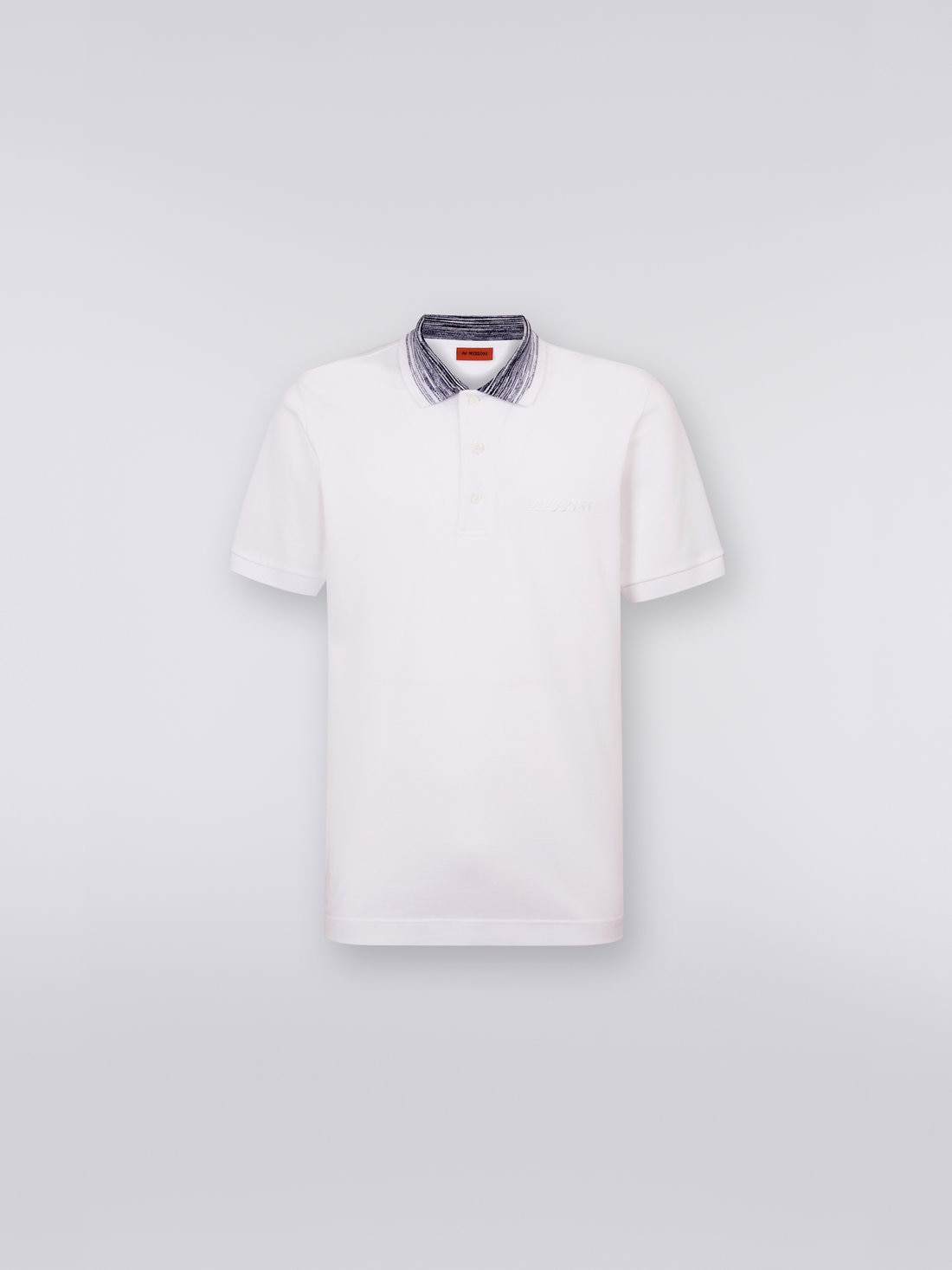 M Missoni Polo in cotone con colletto fiammato e scritta logo Shopping Online
