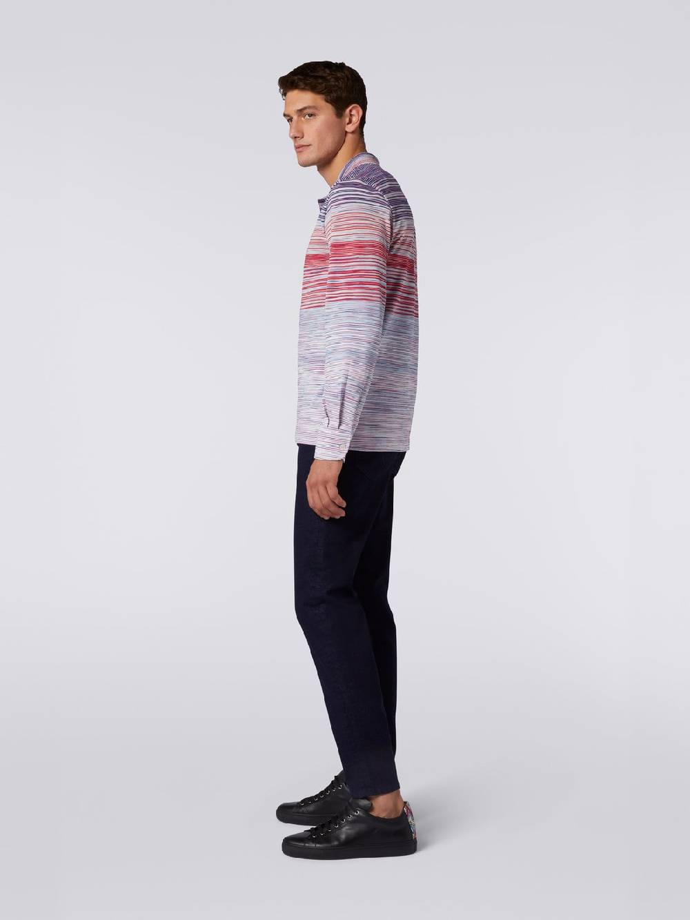 M Missoni Polo a maniche lunghe in viscosa fiammata Sottocosto