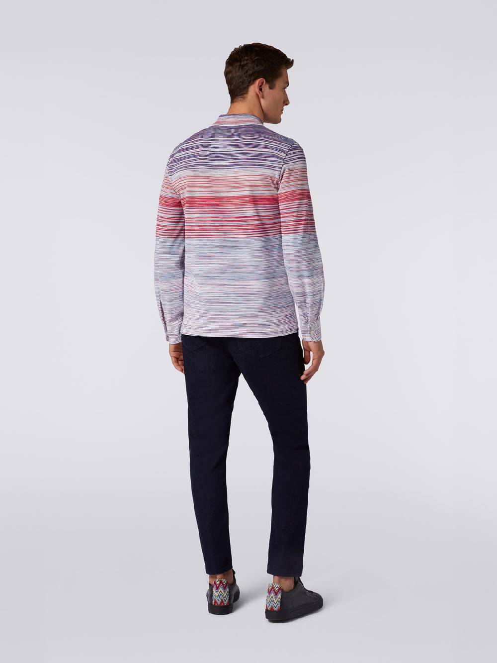 M Missoni Polo a maniche lunghe in viscosa fiammata Sottocosto