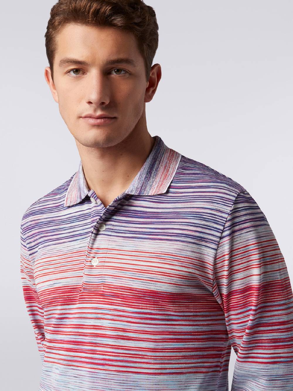 M Missoni Polo a maniche lunghe in viscosa fiammata Sottocosto