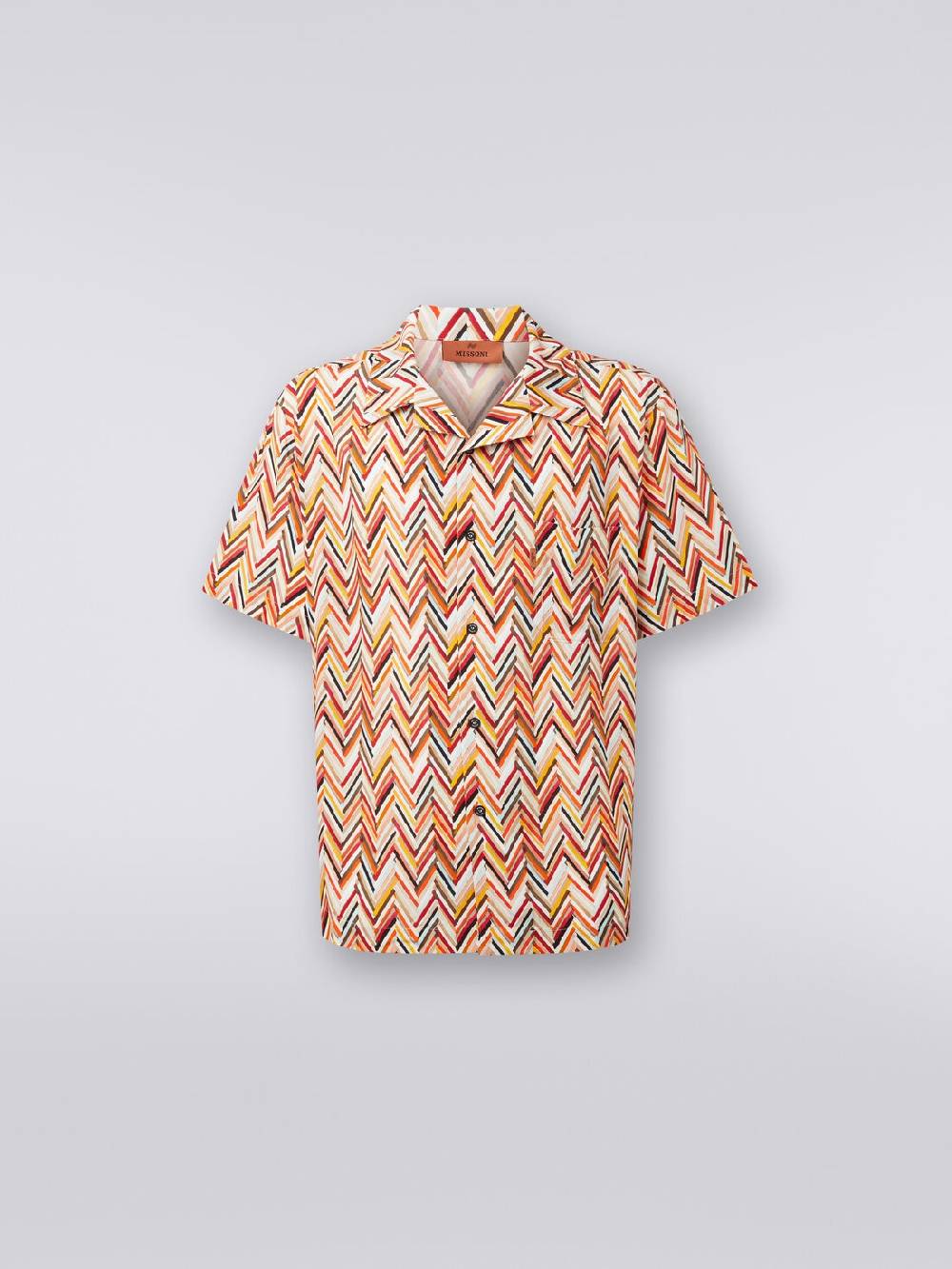 M Missoni Camicia a maniche corte in viscosa con stampa zig zag Sconto