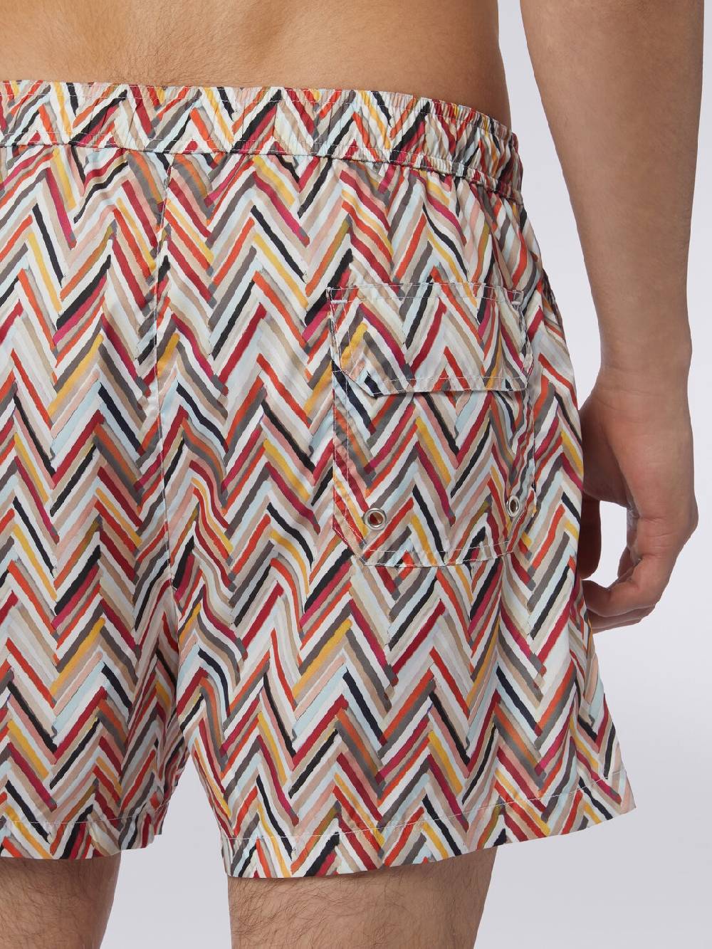 M Missoni Boxer mare con stampa zig zag effetto spennellate Offerta