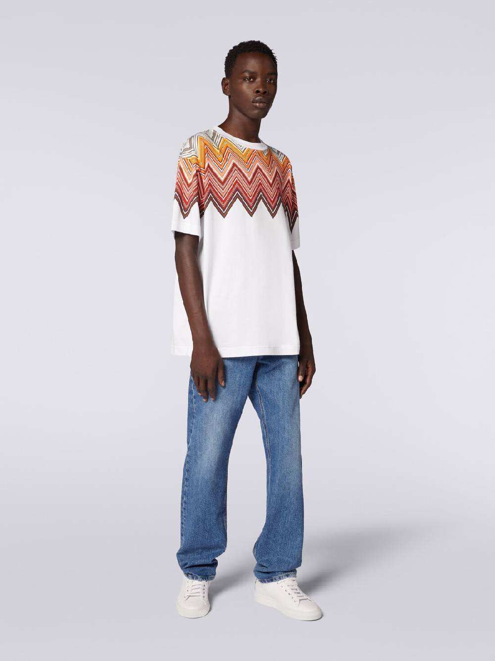 M Missoni T-shirt oversize in cotone con stampa macro zig zag Economico