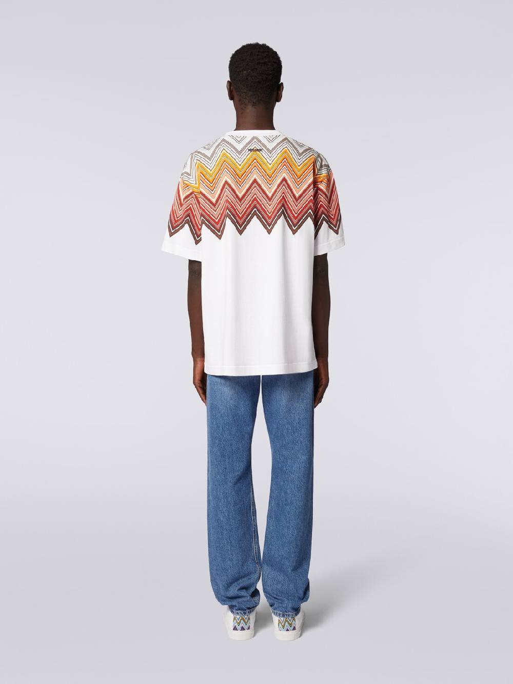 M Missoni T-shirt oversize in cotone con stampa macro zig zag Economico