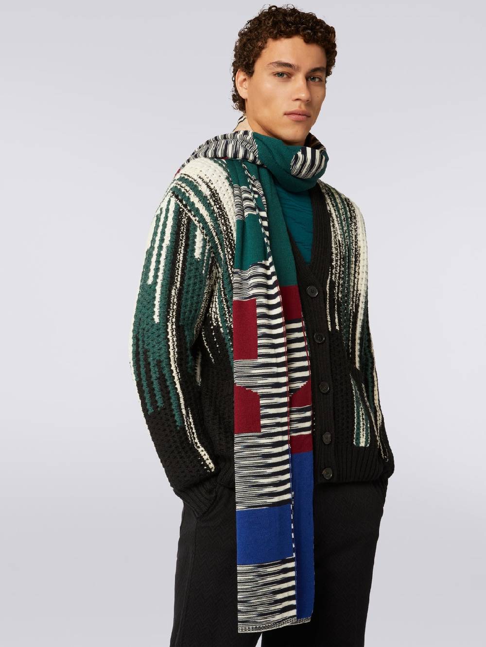 M Missoni Sciarpa di lana con lettering logo Hotsell