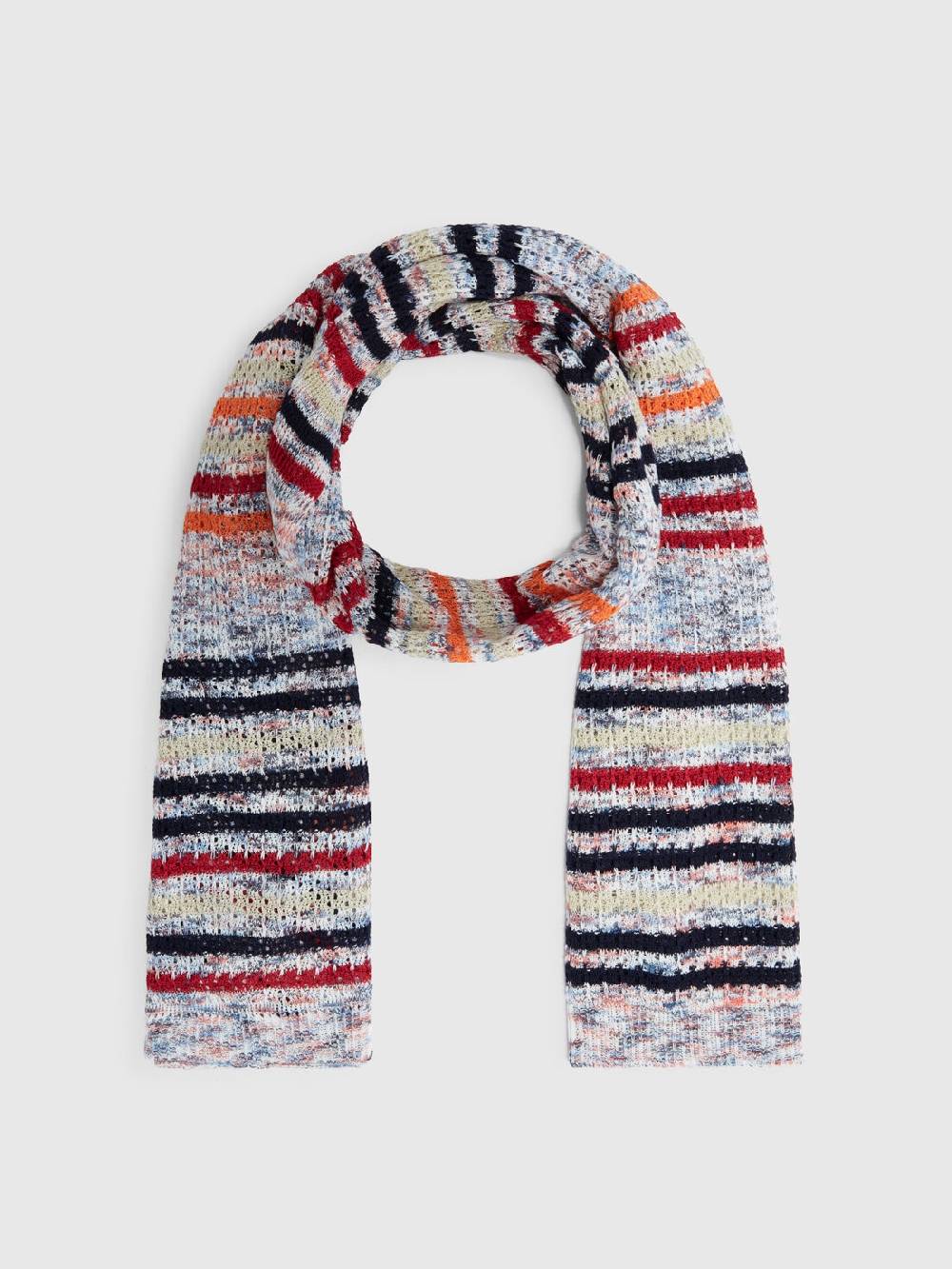 M Missoni Sciarpa in cotone fiammato con motivo a righe Vendita Calda