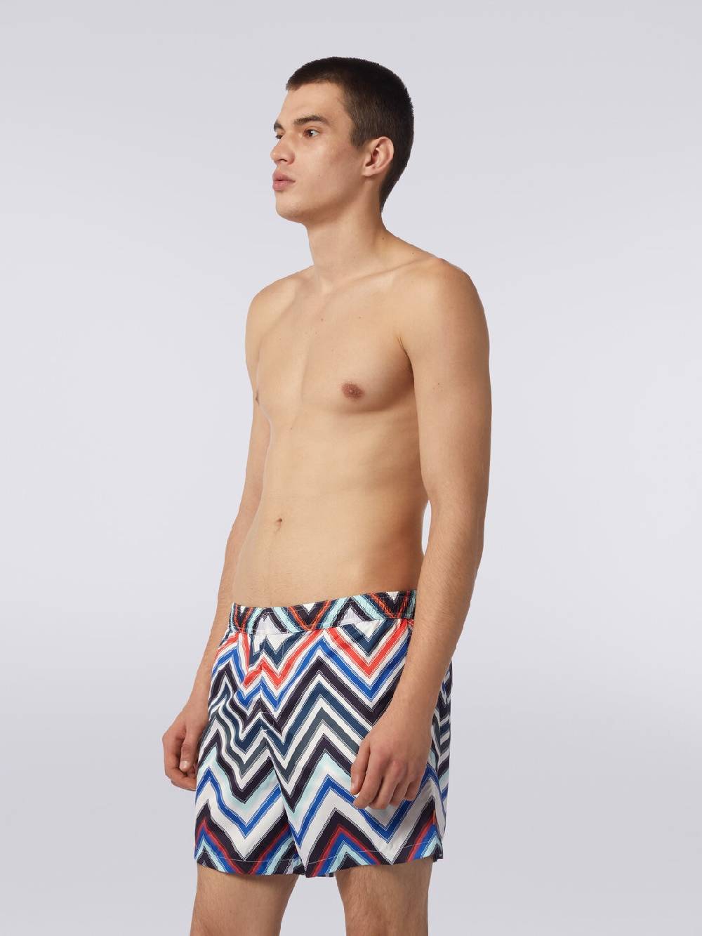M Missoni Boxer mare in nylon con macro-zig zag in gradazione Saldi Di Fabbrica