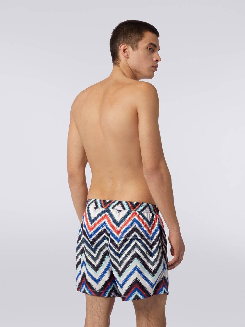 M Missoni Boxer mare in nylon con macro-zig zag in gradazione Saldi Di Fabbrica