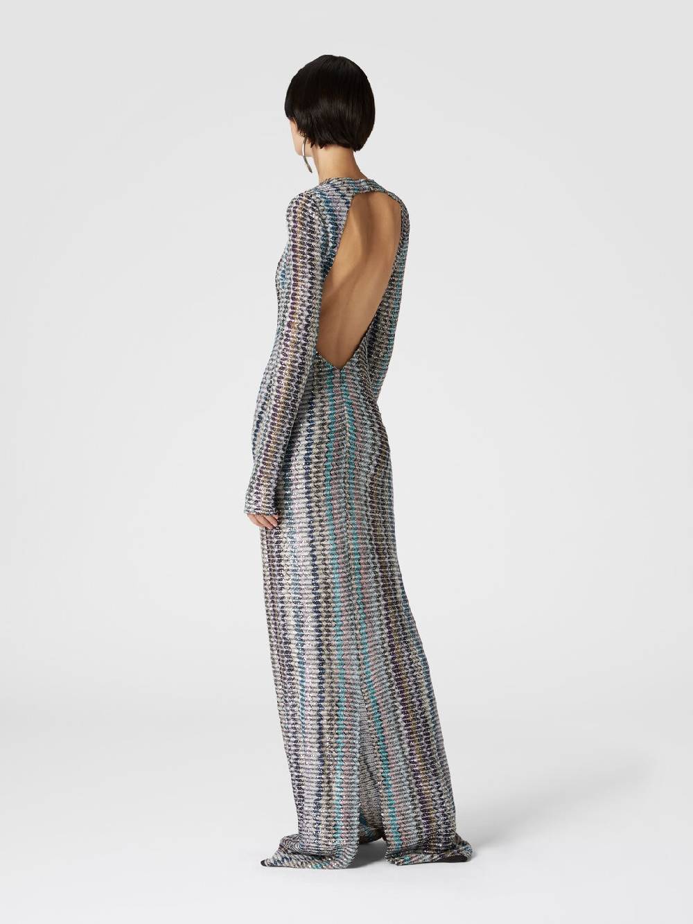 M Missoni Abito lungo con paillettes e dettaglio cut out Fino Al -60%