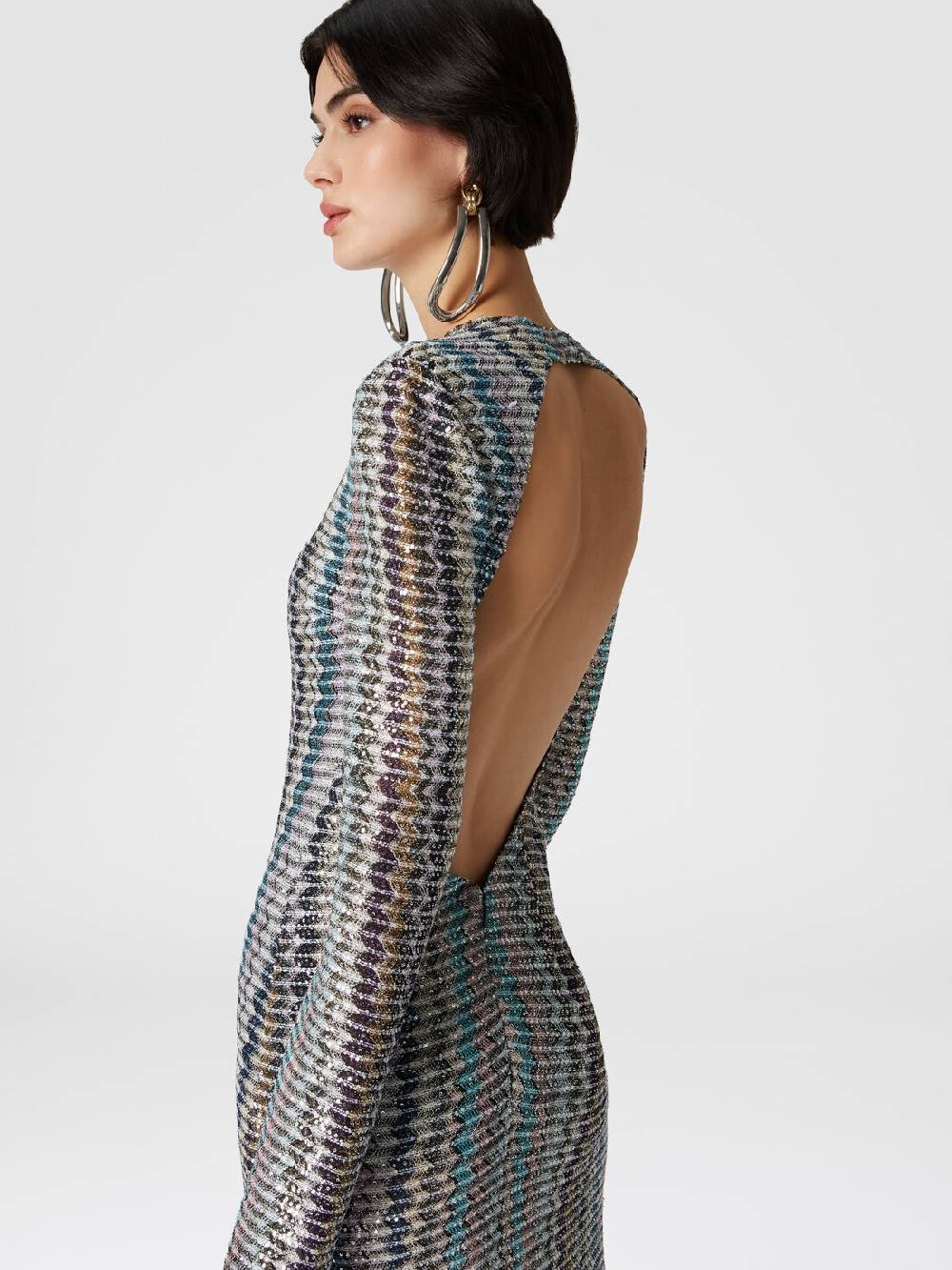 M Missoni Abito lungo con paillettes e dettaglio cut out Fino Al -60%