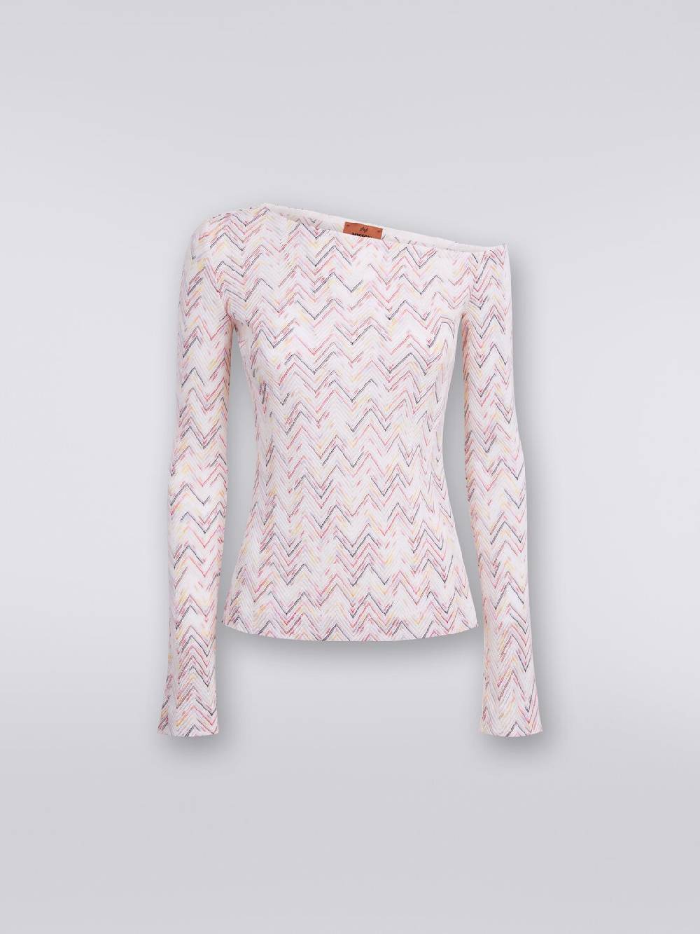 M Missoni Pullover in lana e viscosa chevron con scollatura asimmetrica Shopping Online