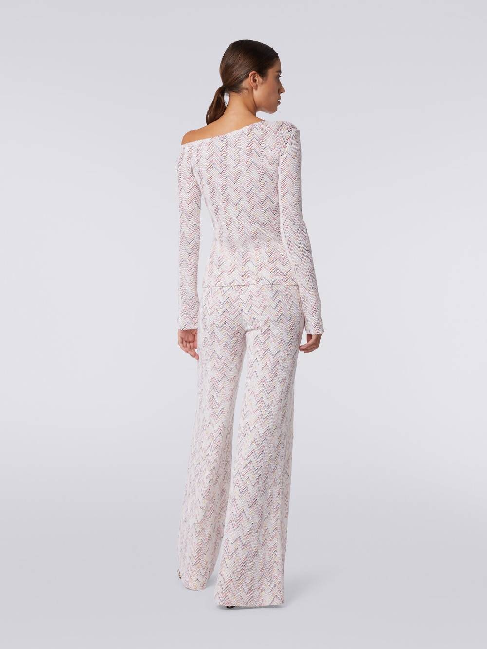 M Missoni Pullover in lana e viscosa chevron con scollatura asimmetrica Shopping Online