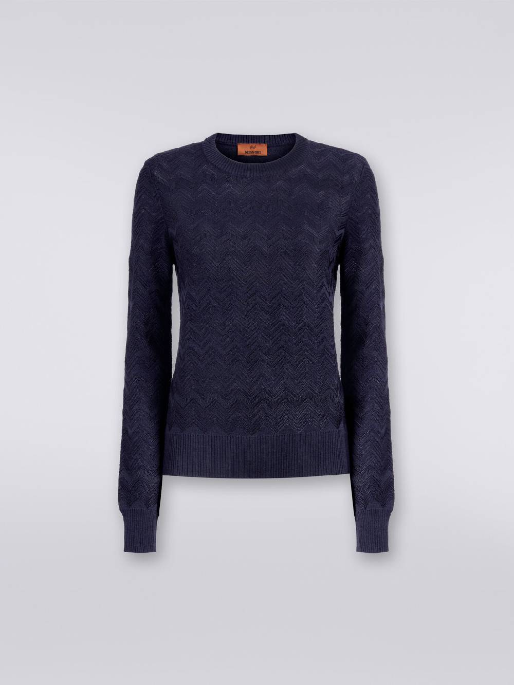 M Missoni Pullover girocollo in viscosa e lana chevron Prezzo Ridotto