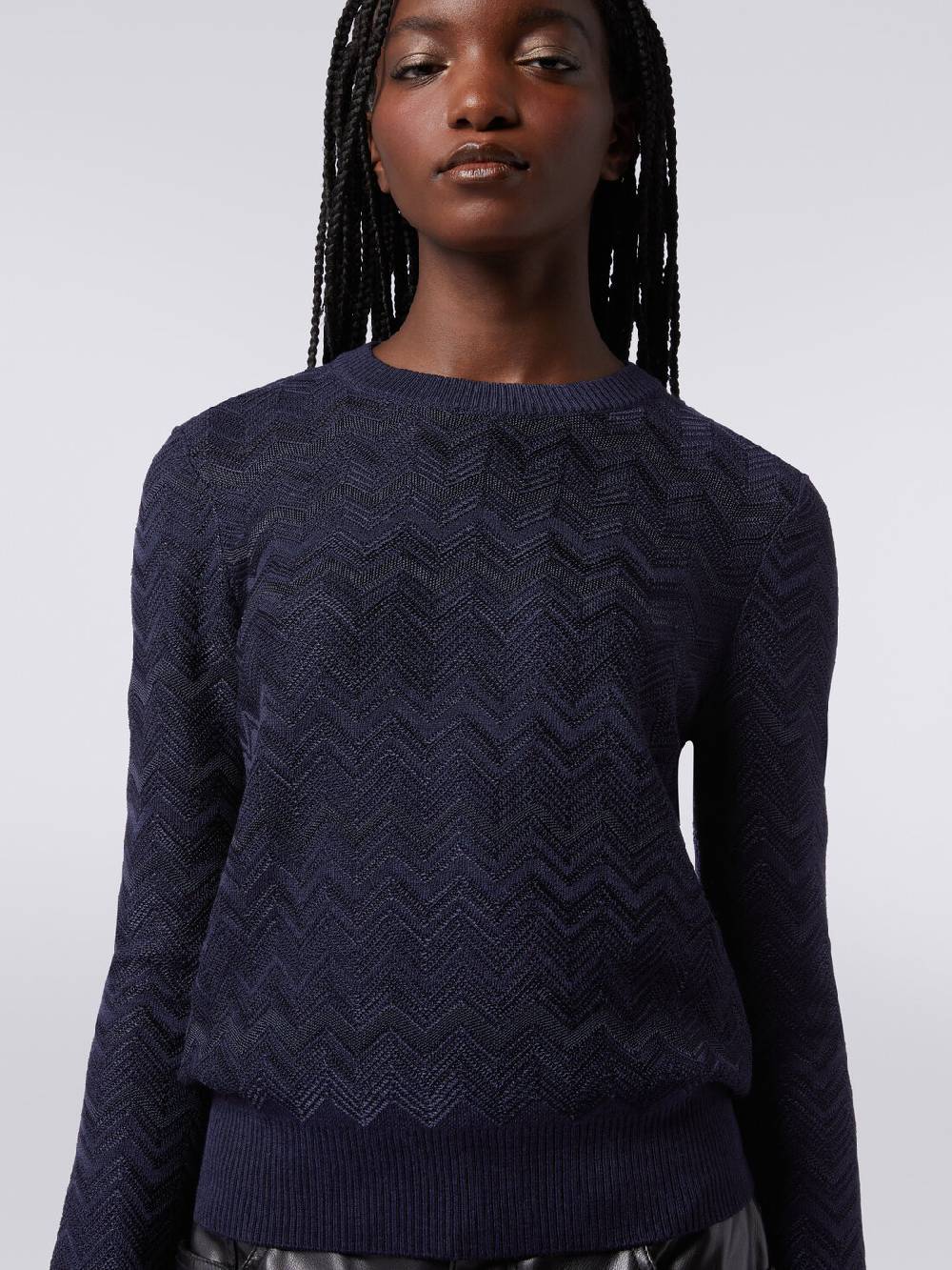 M Missoni Pullover girocollo in viscosa e lana chevron Prezzo Ridotto