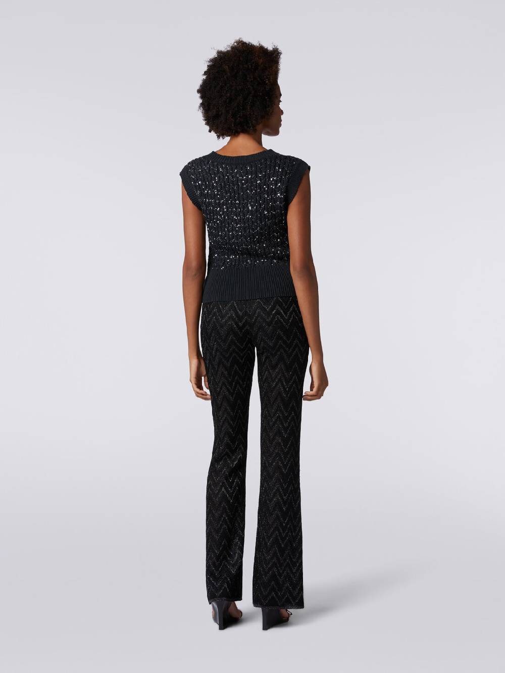 M Missoni Gilet in misto cotone con paillettes e lavorazione a treccia Sottocosto