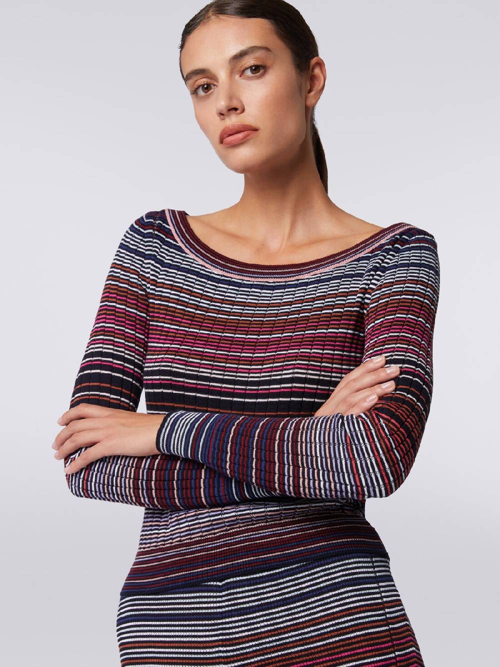 M Missoni Pullover in cotone e viscosa a righe Convenienza