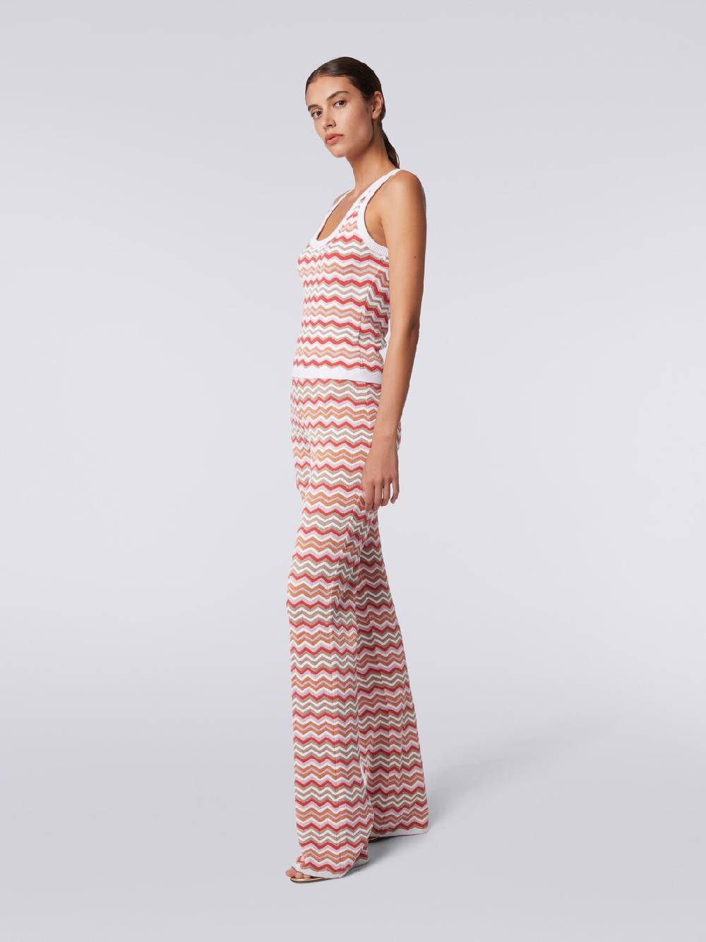M Missoni Pantaloni in maglia di cotone e viscosa zig zag Offerta