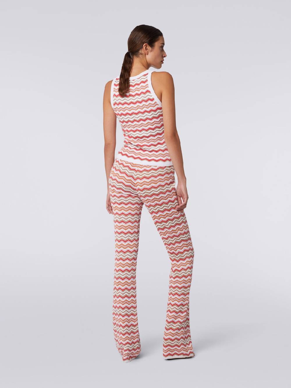 M Missoni Pantaloni in maglia di cotone e viscosa zig zag Offerta