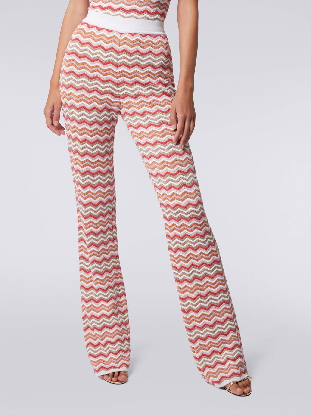 M Missoni Pantaloni in maglia di cotone e viscosa zig zag Offerta