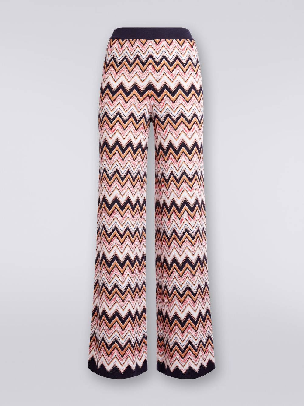 M Missoni Pantaloni a palazzo in lana e viscosa chevron Economico