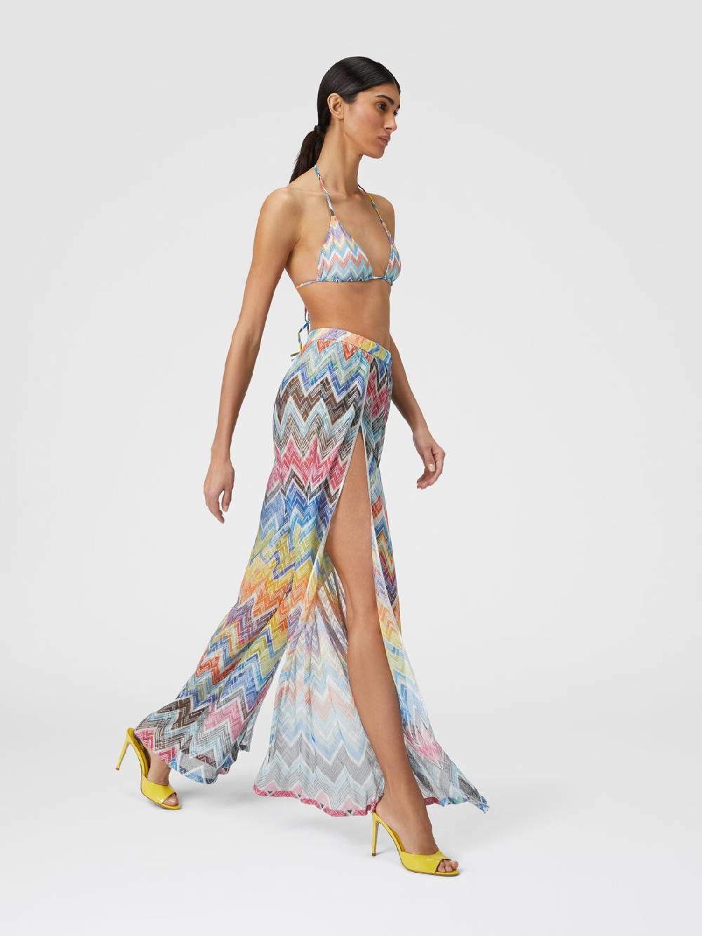 M Missoni Pantapalazzo con stampa zig zag e lurex Offerte