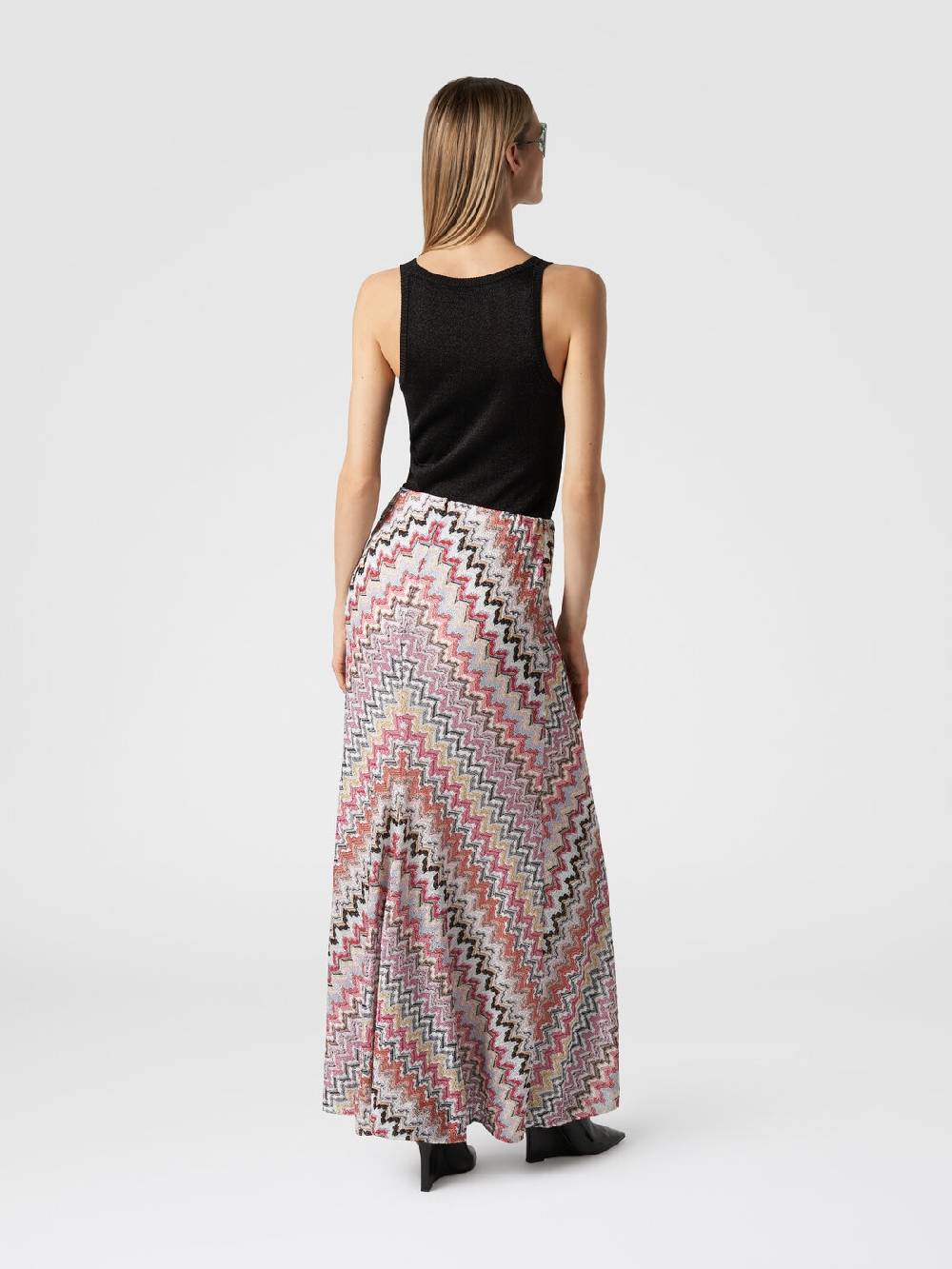 M Missoni Gonna lunga in viscosa lamé zig zag Vendita Economica