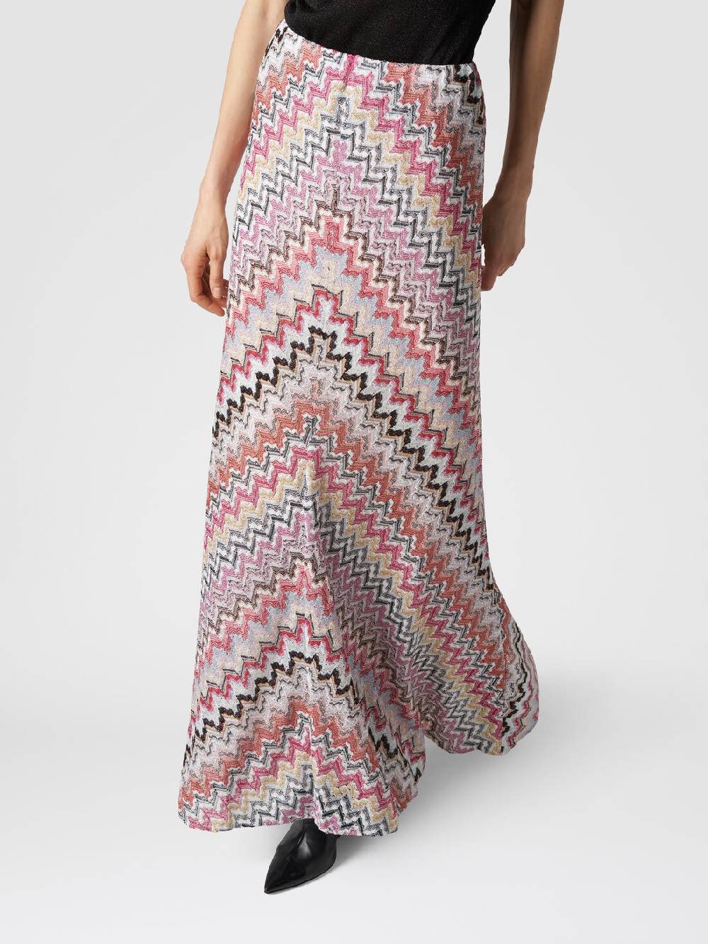 M Missoni Gonna lunga in viscosa lamé zig zag Vendita Economica