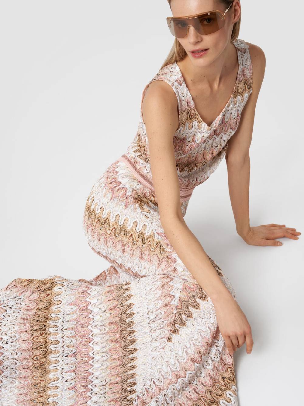 M Missoni Gonna lunga in misto viscosa lamé effetto pizzo Negozio