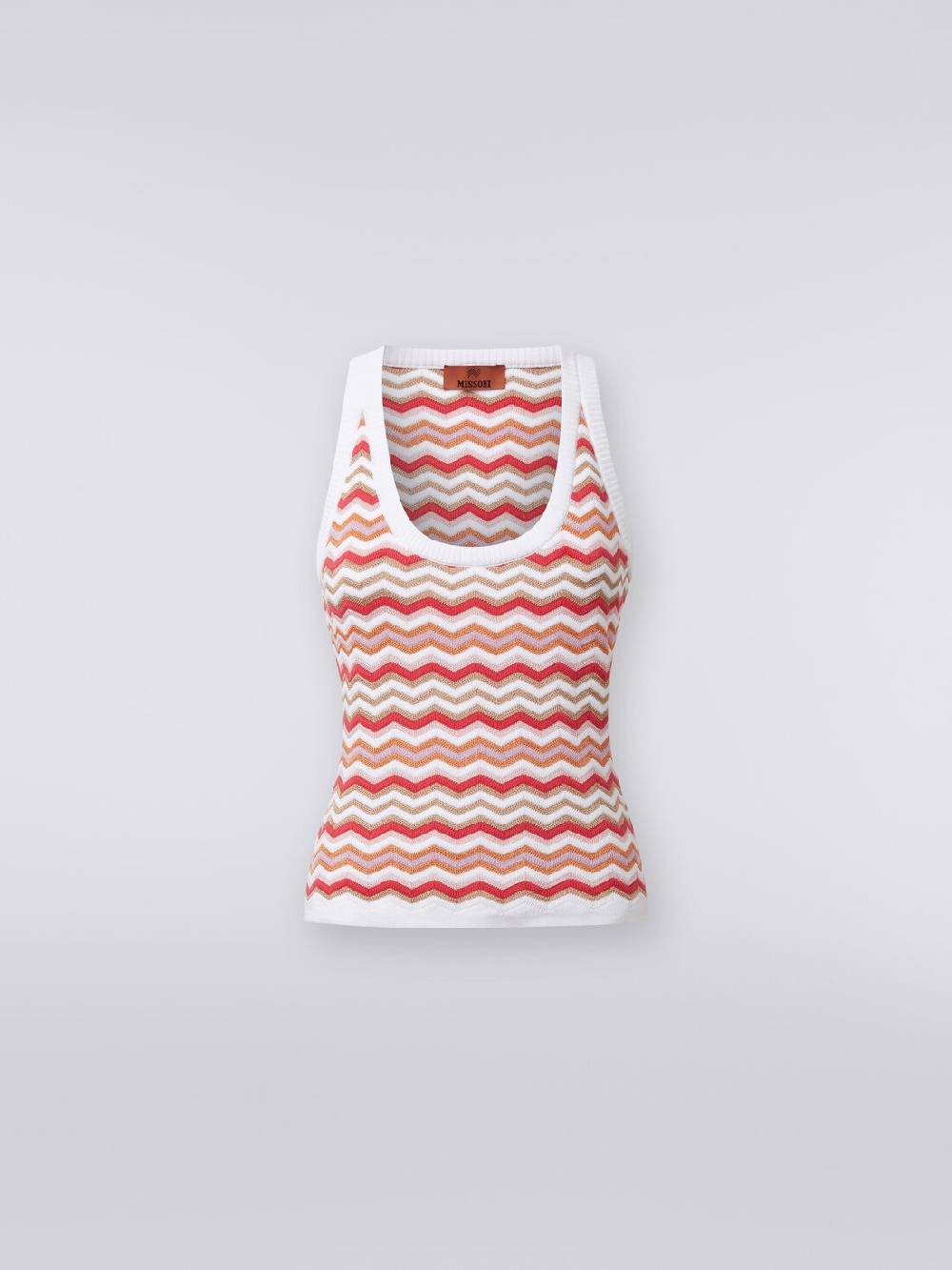 M Missoni Canottiera in maglia di cotone e viscosa zig zag In Saldo