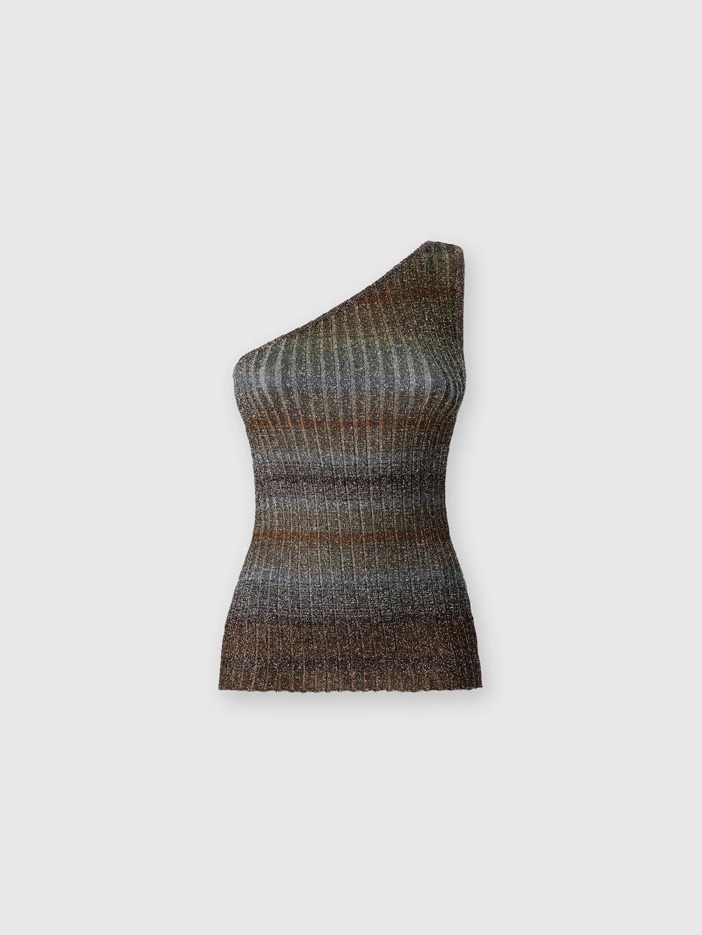 M Missoni Top monospalla in viscosa lamé a costine Moda