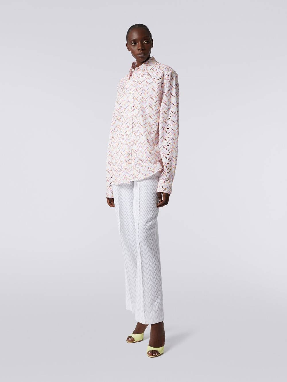 M Missoni Camicia in popeline di cotone con pizzo sangallo Promozione Limitata