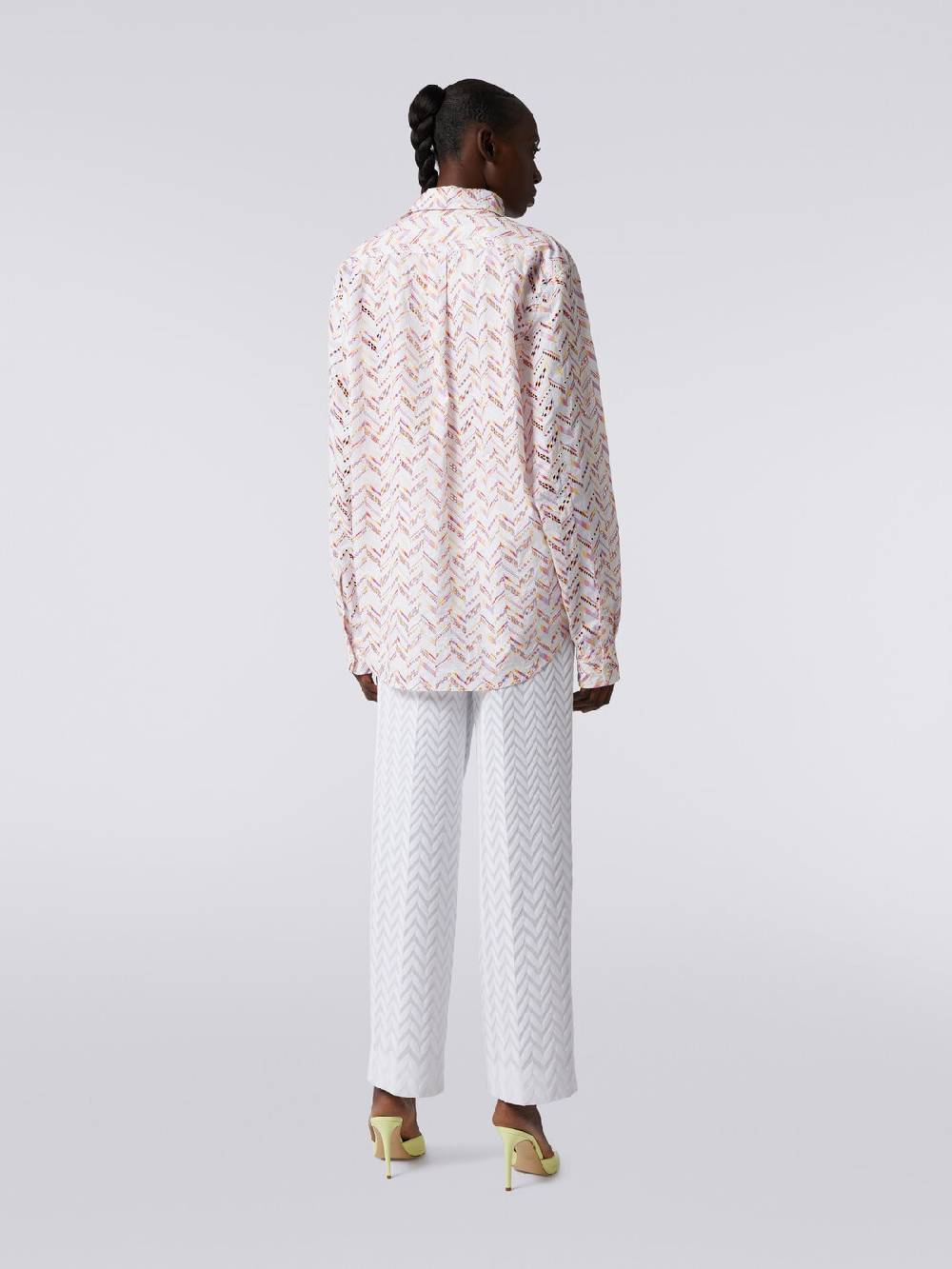 M Missoni Camicia in popeline di cotone con pizzo sangallo Promozione Limitata