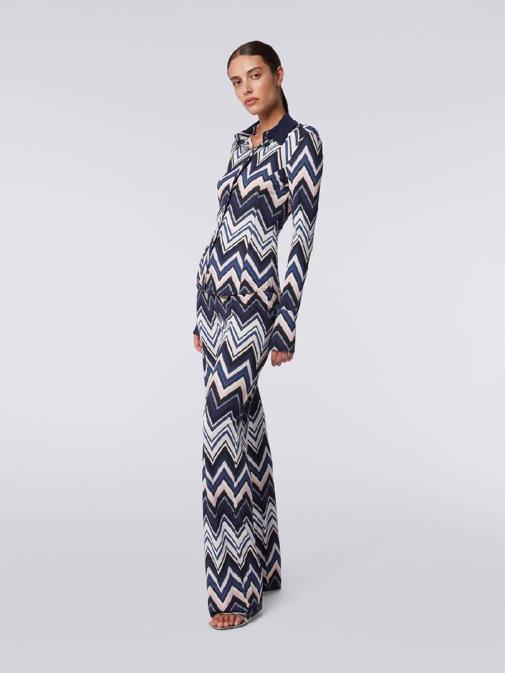 M Missoni Camicia in viscosa con stampa zig zag Qualità