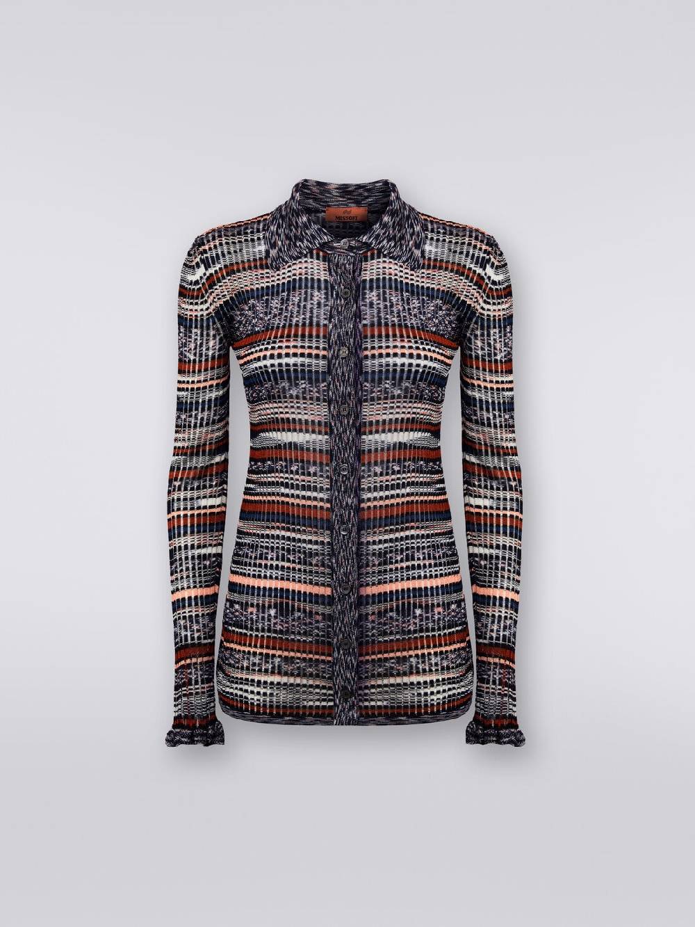 M Missoni Camicia in maglia di viscosa a costine fiammata Vendita