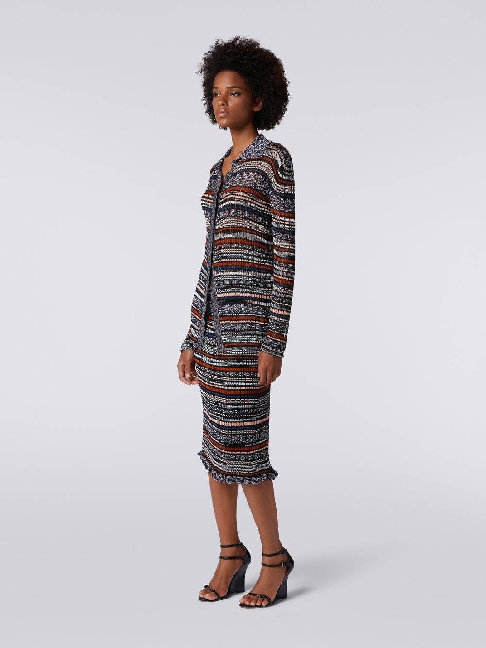 M Missoni Camicia in maglia di viscosa a costine fiammata Vendita