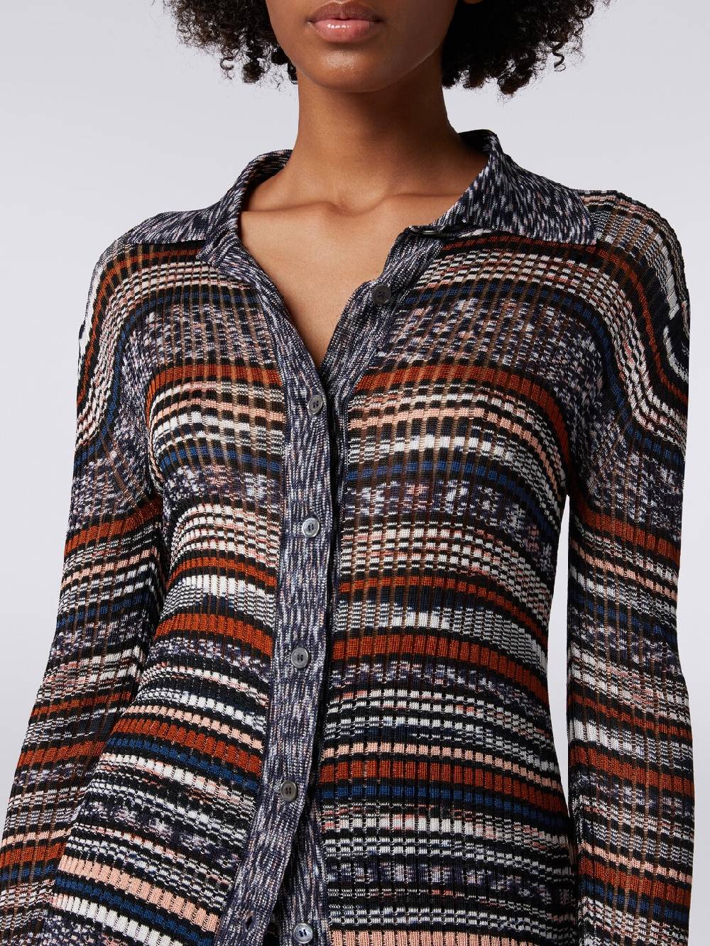 M Missoni Camicia in maglia di viscosa a costine fiammata Vendita