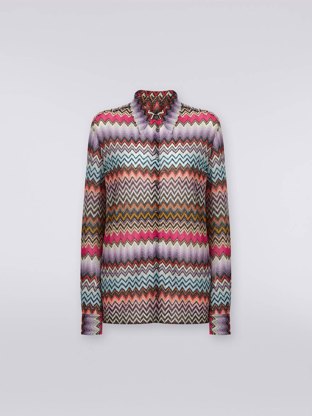 M Missoni Camicia in maglia di viscosa chevron con lurex Promozione