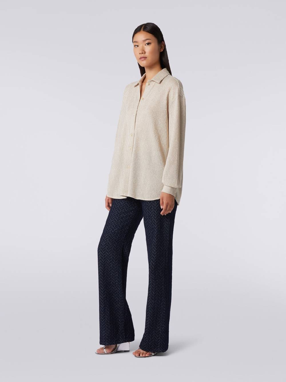 M Missoni Camicia oversize in cotone e viscosa lamé Pezzi Unici
