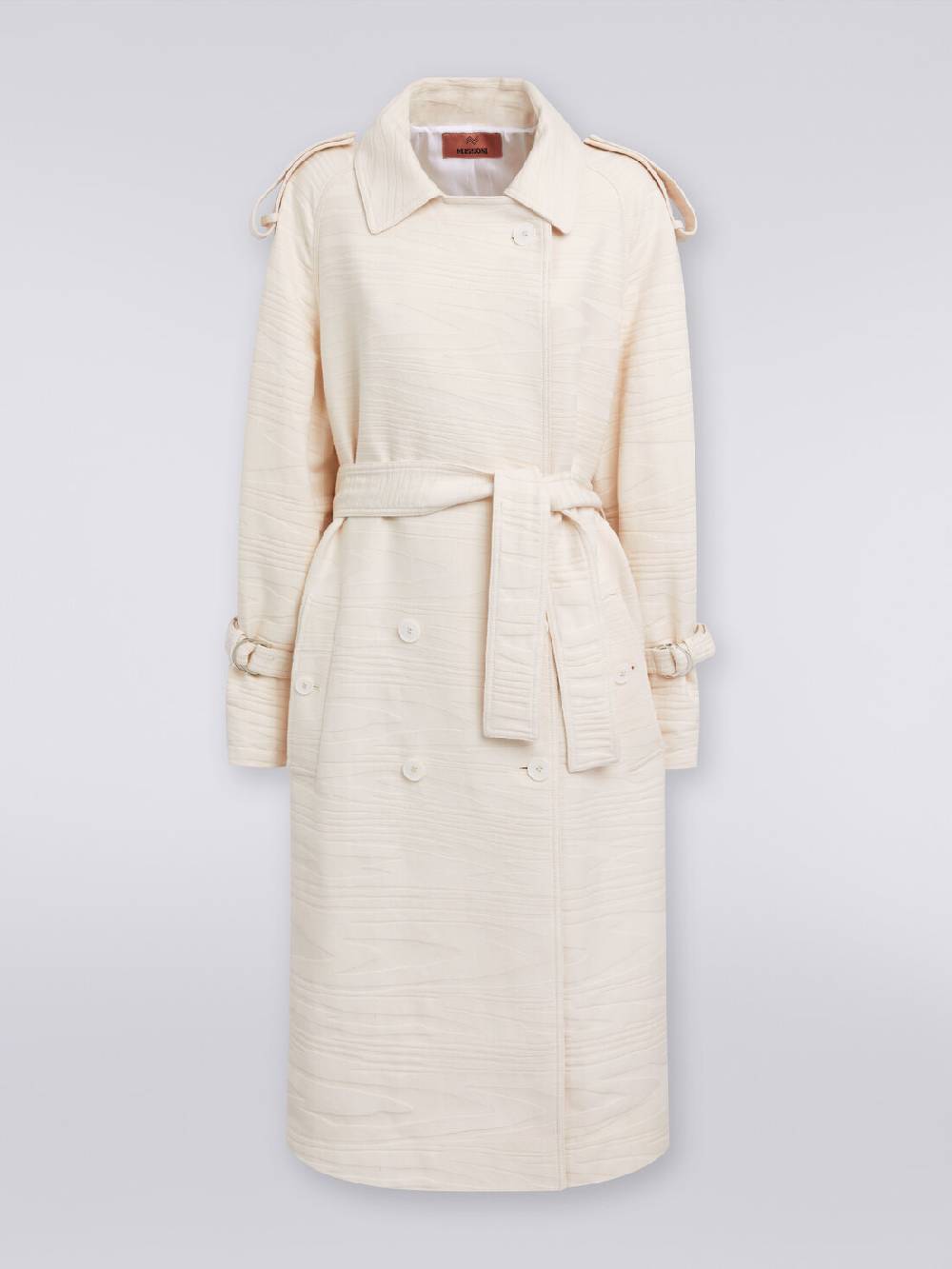 M Missoni Trench in canvas di cotone jacquard fimmato Soddisfazione Garantita