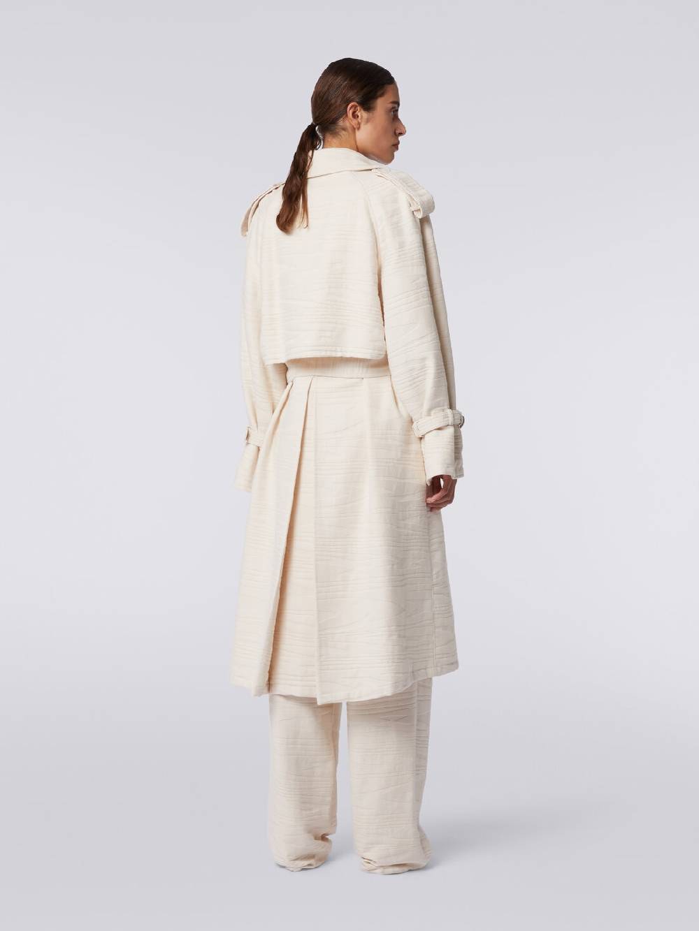 M Missoni Trench in canvas di cotone jacquard fimmato Soddisfazione Garantita
