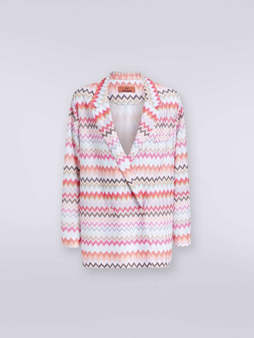 M Missoni Blazer doppiopetto in cotone e viscosa stampa zig zag Qualità Garantita